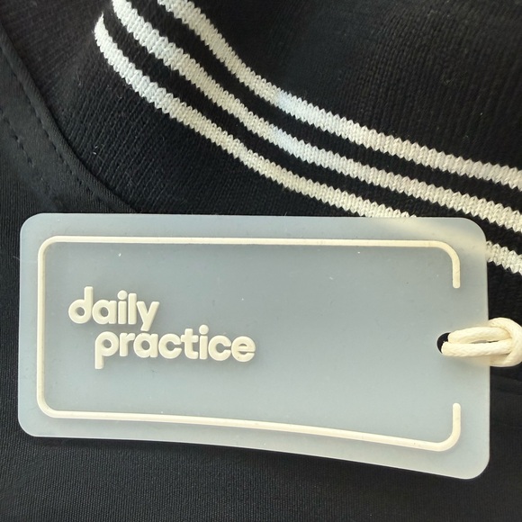 Daily Practice Black Quarter Zip Drop Waist Mini Dress Size M NWT - Picture 5 of 6